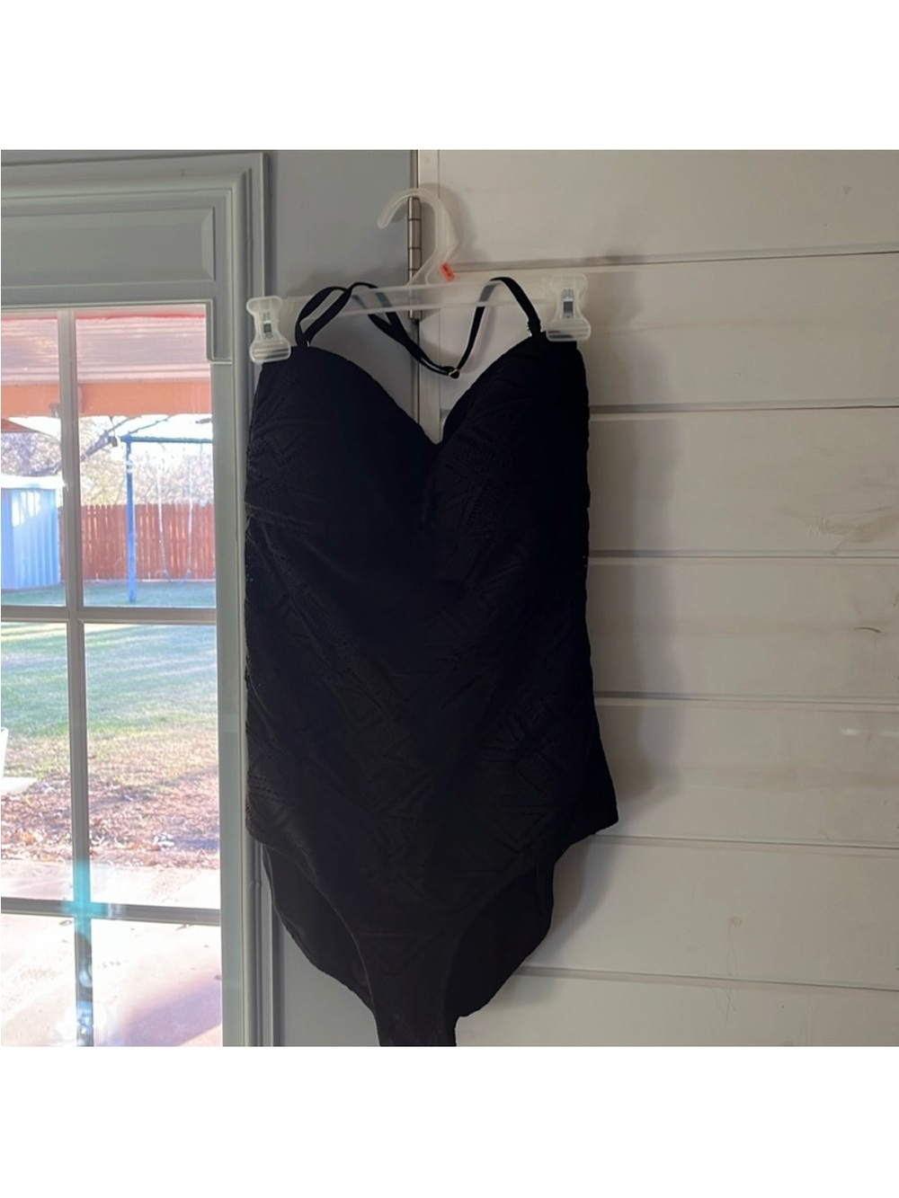 Jessica Simpson crochet Black One-Piece Swimsuit